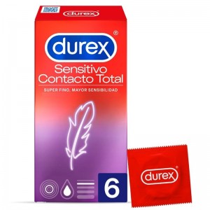 Preservativi sottili Sensitive Total Contact 6 unità di DUREX