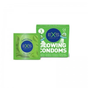 Glowing fluorescent condoms 3 units by EXS