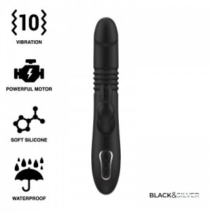 KENJI rabbit vibrator with up-and-down motion and compatible with WATCHME technology from BLACK&SILVER