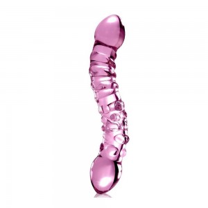 Double glass dildo with broad tip ICICLES No. 55 by PIPEDREAM