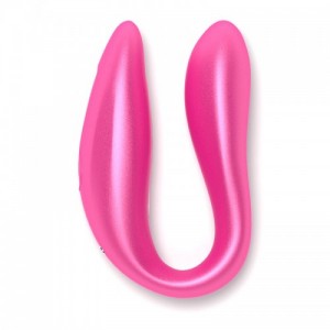 Pink dual G-Spot vibrator and clitoral stimulator with bluetooth connection by ONINDER