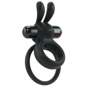 Double Phallic Ring with OHARE Black Vibrating Rabbit Stimulator by SCREAMING O