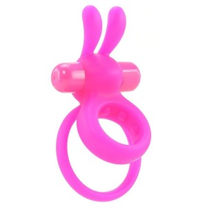 Double Phallic Ring with OHARE Pink Vibrating Rabbit Stimulator by SCREAMING O