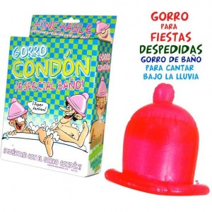 Shower hat with condom design