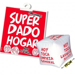 Fun inflatable dice with housework 15 cm (ES)