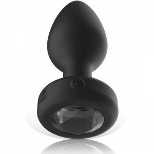 Vibrating anal plug with gemstone and remote control Size L by IBIZA
