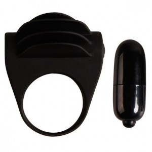 CHESTER black vibrating stimulator phallic ring by PRETTY LOVE