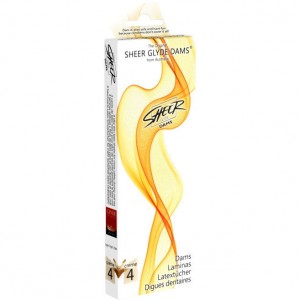 Vanilla-flavored latex oral sex sheets 4 units by SHEER GLYDE