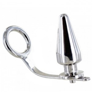 Metal cock ring with anal plug 4 x 5 cm by METAL HARD