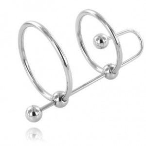 Double cockring with urethral dilator from METAL HARD
