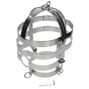 Metal cage for the head with a hole for the mouth of METAL HARD