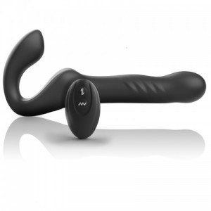 Double strapless vibrator with up and down motion and remote control by IBIZA