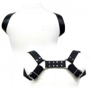 Black leather BDSM harness by LEATHER BODY