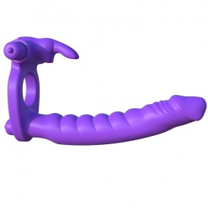 Phallic ring with vibrating rabbit and double penetration dildo by FANTASY C-RINGZ