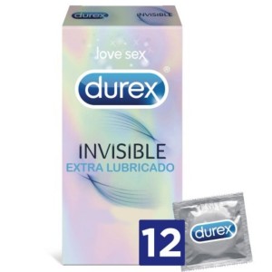 Invisible Extra Fine and Extra Lubricated Condoms 12 units by DUREX