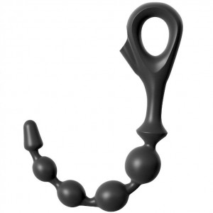 Black EZ-Grip Beads anal chain from the ANAL FANTASY series by PIPEDREAM