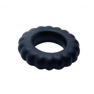 Black silicone molded phallic ring TITAN 20 mm by BAILE