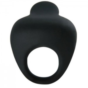 Vibrating phallic ring with clitoral stimulator THIMBLE Black by PRETTY LOVE