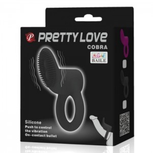 Anello fallico e Stimolatore clitoride vibrante "Cobra" di PRETTY LOVE