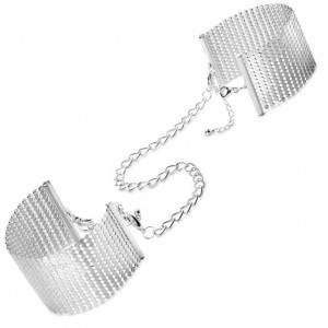 Silver-colored wire mesh handcuffs from BIJOUX