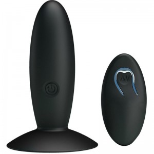 Vibrating silicone anal plug 11 x 3.3 cm with remote control by PRETTY LOVE