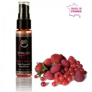 Heat-effect massage oil with red fruit aroma 35 ml by VOULEZ-VOUS