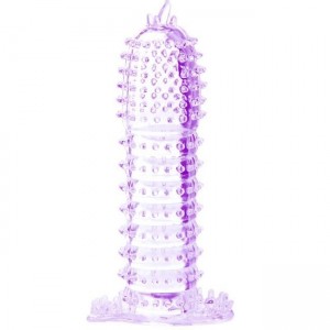 Purple Cock Sheath with stimulating relief 14.2 cm