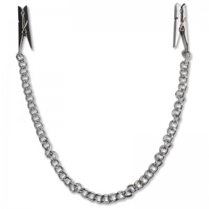 Silver-colored chain nipple clamps from the FETISH FANTASY series by PIPEDREAM
