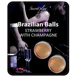 Pair of Brazilian strawberry and champagne aroma balls from SECRETPLAY