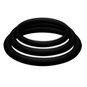 Set of 3 phallic rings (S, M, L) POTENZPLUS Black by Joydivision