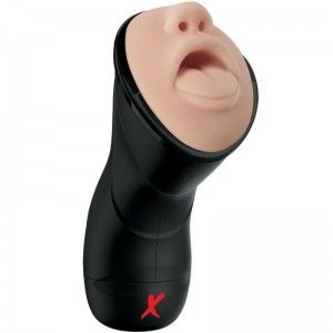 Masturbatore maschile Bocca realistica Deep Throat Vibrating Stroker della serie PDX Elite di PIPEDREAM