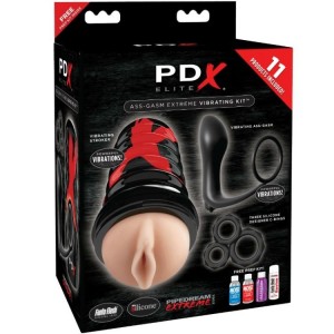 Kit del piacere per uomo Ass-Gasm Extreme Vibrating Kit della serie PDX Elite di PIPEDREAM