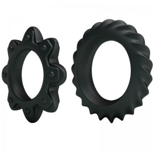Set of 2 shaped silicone phallic rings "FLOWERING" by BAILE
