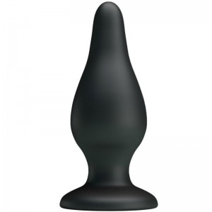 Ergonomic black silicone butt plug 15.4 cm by PRETTY LOVE