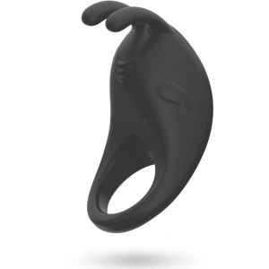 Black BRAD Phallic Ring with Vibrating Rabbit Stimulator by MORESSA