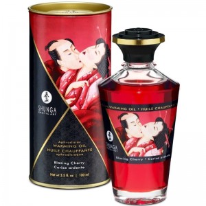 Cherry aroma aphrodisiac massage oil with heat effect 100 ml by SHUNGA